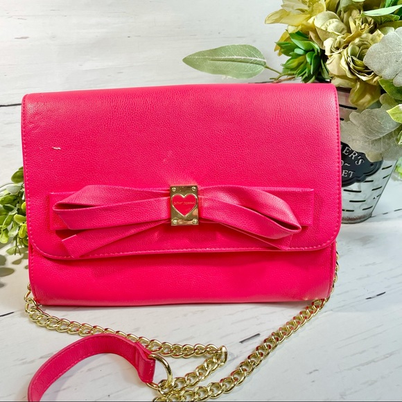 Betsey Johnson Handbags - Betsey Johnson Pink Shoulder Bag with Chain Strap
